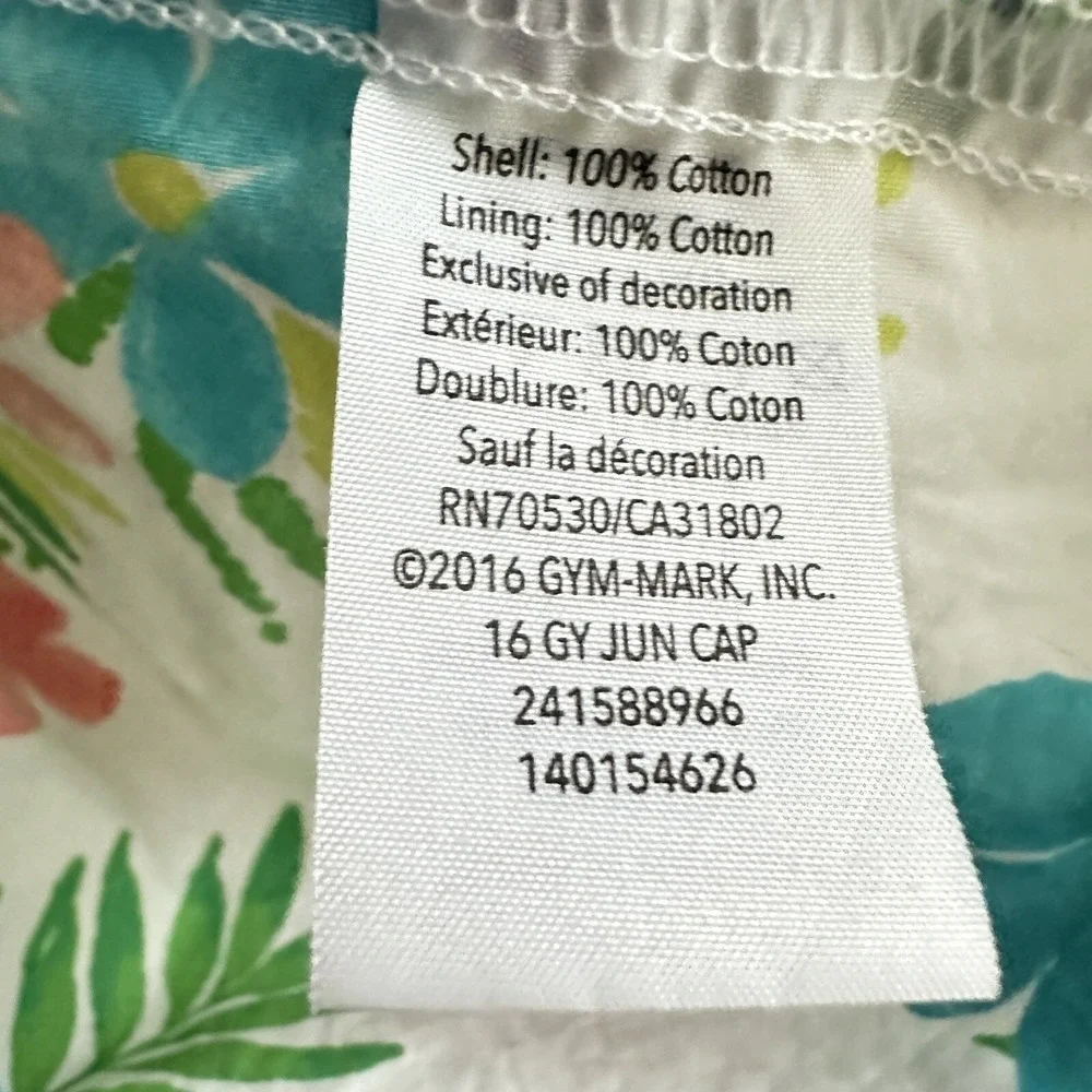 Gymboree Sleeveless Dress Girls 6 Tropical Cotton Green Blue‎ Peach